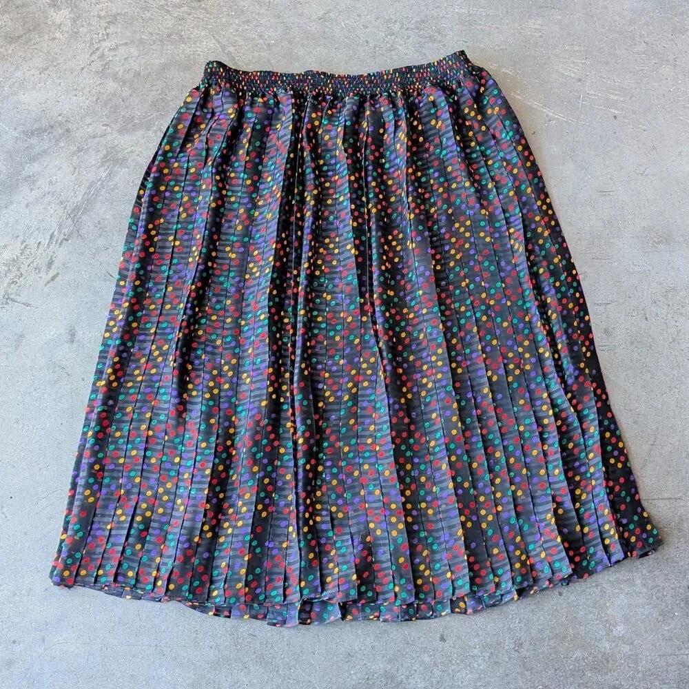 Vintage Montage Dimensions Colorful Rainbow Polka Dot Jacket and Skirt Set - Picture 8 of 13